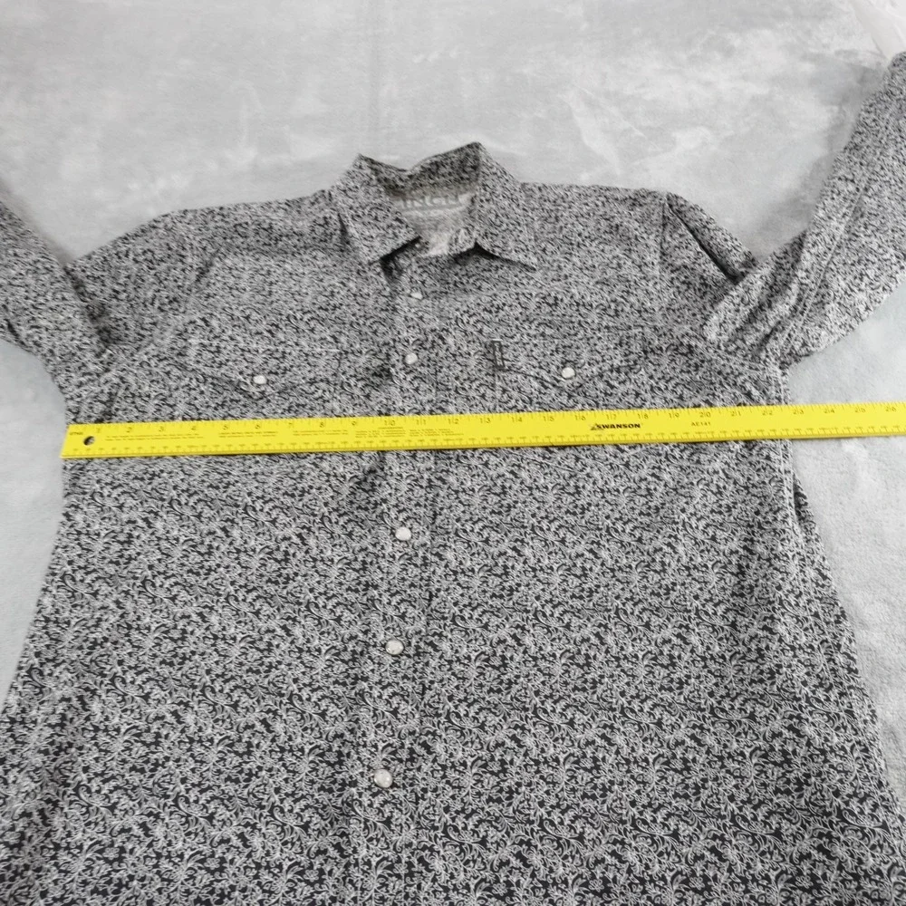 Cinch Pearl Snap Western Shirt Mens M Black Floral Paisley Modern Fit MTW1303036